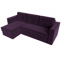 Угловой диван Принстон (велюр фиолетовый чёрный) - Изображение 4
